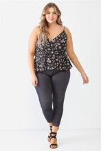 Load image into Gallery viewer, Plus Floral Sleeveless Wrap Neck Flare Hem Top