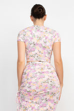 Load image into Gallery viewer, Front Knot Floral Top & Ruched Maxi Skirts Set