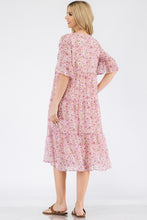 Load image into Gallery viewer, Shallow V-neck 4 Tiers Of Pleating Dress