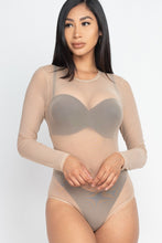 Load image into Gallery viewer, Sexy Sheer Mesh Long Sleeve Bodysuit