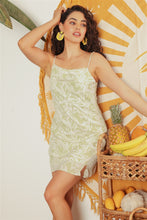 Load image into Gallery viewer, Ivory & Sage Abstract Cowl Neck Strappy Mini Dress