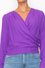 Load image into Gallery viewer, Front Wrap Surplice Neck Top