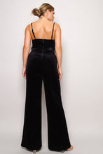 Load image into Gallery viewer, Samba Rhinestone Belt Velvet Jumpsuit