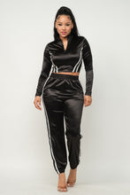 Load image into Gallery viewer, Front Zip Up Stripes Detail Jacket And Pants Set