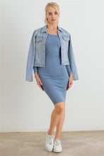 Load image into Gallery viewer, Ribbed Crew Neck Long Sleeve Mini Dress
