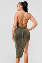 Load image into Gallery viewer, Metallic Glitter Sweetheart Dress