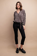 Load image into Gallery viewer, Satin Pleated Drawstring Top With Snap Button