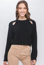 Load image into Gallery viewer, Knit Pullover Sweater With Cold Shoulder Detail