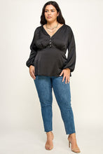 Load image into Gallery viewer, Satin Babydoll Blouse