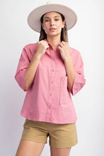 Load image into Gallery viewer, Half Slvs Stretch Poplin Button Down Shirt