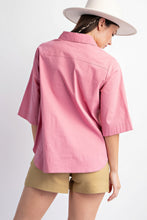 Load image into Gallery viewer, Half Slvs Stretch Poplin Button Down Shirt