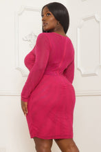 Load image into Gallery viewer, Animal Print Rhinestone Mesh Plus Size Mini Dress