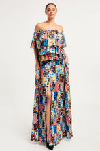 Load image into Gallery viewer, Printed Ruffle Top And Pleated Skirt Set