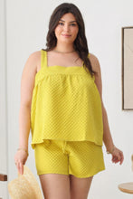Load image into Gallery viewer, Plus Size Textured Top Elastic Waist Short Sets
