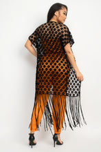 Load image into Gallery viewer, Crocheted Open-front Fringe Kimono
