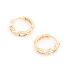 Load image into Gallery viewer, Marquise Cz 14k Gold Dipped Huggie Earring
