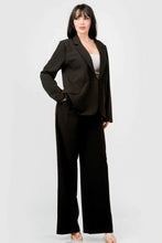 Load image into Gallery viewer, Luxe Stretch Woven Loose Fit Blazer And Wide Legs Pants Semi Formal Set
