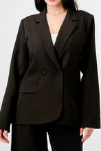Load image into Gallery viewer, Luxe Stretch Woven Loose Fit Blazer And Wide Legs Pants Semi Formal Set
