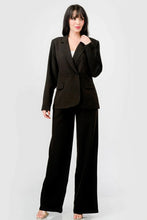 Load image into Gallery viewer, Luxe Stretch Woven Loose Fit Blazer And Wide Legs Pants Semi Formal Set
