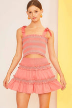Load image into Gallery viewer, Waist Smocking Ruffle And Shirring Mini Skirt
