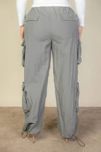 Load image into Gallery viewer, Plus Size Flap Pockets Drawstring Ruched Parachute Pants

