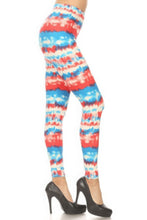 Load image into Gallery viewer, Tie Dye Printed High Waisted Leggings With Elastic Waistband
