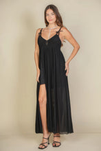 Load image into Gallery viewer, Plunge Neck Split Thigh Mesh Maxi Dress

