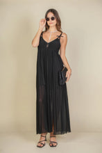 Load image into Gallery viewer, Plunge Neck Split Thigh Mesh Maxi Dress
