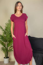 Load image into Gallery viewer, Hidden Pocket Batwing Sleeve V Neck Long Dress
