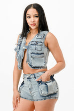 Load image into Gallery viewer, Washed Denim Two Piece Set
