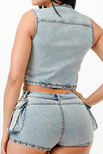 Load image into Gallery viewer, Washed Denim Two Piece Set
