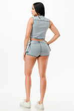 Load image into Gallery viewer, Washed Denim Two Piece Set
