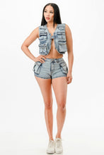 Load image into Gallery viewer, Washed Denim Two Piece Set

