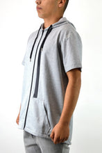 Load image into Gallery viewer, Men&#39;s Casual Short Sleeve Zip-up Hoodie Tops
