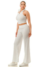 Load image into Gallery viewer, Crinkle Wide Pants Set Zipper
