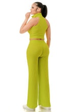 Load image into Gallery viewer, Crinkle Wide Pants Set Zipper
