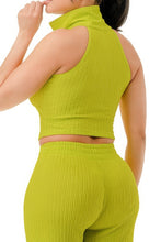 Load image into Gallery viewer, Crinkle Wide Pants Set Zipper
