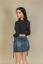 Load image into Gallery viewer, Solid Rib Knit Square Neck Long Sleeve Top
