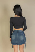 Load image into Gallery viewer, Solid Rib Knit Square Neck Long Sleeve Top
