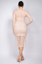 Load image into Gallery viewer, Lace Rhinestone-studded Slit Midi Dress
