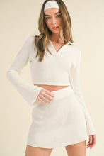 Load image into Gallery viewer, Waffle Knit Bell Sleeve Top And Skirt Set
