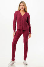 Load image into Gallery viewer, Cable Sweater Cardigan 2pc Set
