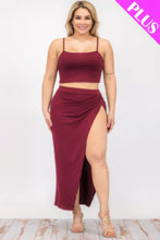 Load image into Gallery viewer, Plus Size Crop Cami &amp; Split Thigh Maxi Skirt Set

