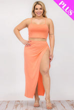 Load image into Gallery viewer, Plus Size Crop Cami &amp; Split Thigh Maxi Skirt Set

