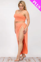 Load image into Gallery viewer, Plus Size Crop Cami &amp; Split Thigh Maxi Skirt Set
