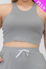 Load image into Gallery viewer, Plus Size Crop Tank Top &amp; Ruched Pants Set
