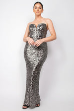 Load image into Gallery viewer, Sequin V-bar Crisscross Tube Dress
