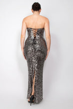 Load image into Gallery viewer, Sequin V-bar Crisscross Tube Dress
