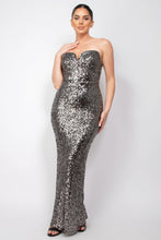 Load image into Gallery viewer, Sequin V-bar Crisscross Tube Dress
