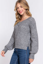 Load image into Gallery viewer, Long Slv Double V-neck Sweater
